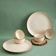 Handmade Ceramic Dinner Set for 2, set of 2 Dinner plates and 4 katoris, Set of 6, Natural Beige Online