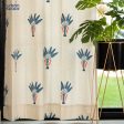 100% Cotton Curtains for Living Room, Bedroom curtains - Pack of 2 curtains, Palm Lagoon Indigo Sale