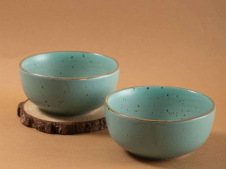 Handmade Ceramic Snack Bowls, Ramen Soup bowls, Serving Bowls, Set of 2, Ocean Green Online now