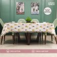 100% Cotton Dining Table Cover, Printed Cotton Table Cloth with Boho Tassels - High Garden Yellow Hot on Sale