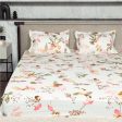 Regal Collection - Breathable 200 TC 100% Pure Cotton Bedsheet with Pillow Cover, Cherry Blossom- Peach Fashion