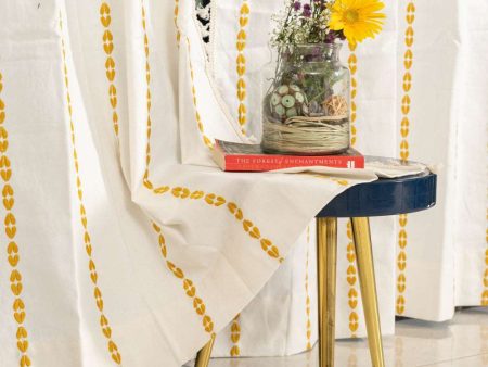 Premium 100% Cotton Embroidery Curtain for Window & Door - Pack of 1 Curtain, Vintage Braid Yellow Online