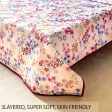 100% Malmal Cotton Blanket, Dohar, Quilt for AC and Light Winters - Pink Floral 3 Cheap