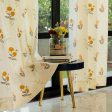 100% Cotton Curtains for Living Room, Bedroom curtains - Pack of 2 curtains, Cotton Coneflower - Yellow on Sale