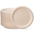 Comfy Package, 100% Compostable 10 Inch Heavy-Duty Plates [125 Pack] Eco-Friendly Disposable Sugarcane Paper Plates - Brown Unbleached Cheap