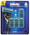 Gillette Proglide Plus Anti Friction Enhanced Comfort Strip Cartridge Blades - 16 Count For Sale