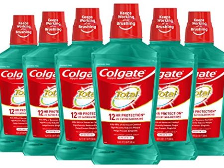 Colgate Total Pro-Shield Alcohol Free Mouthwash, Antibacterial Formula, Spearmint - 500 mL, 16.9 fluid ounce (6 Pack) Cheap