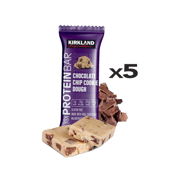 Kirkland Signature Protein Bars Variety Pack (20 Count) 5 of Each, All 4 Flavors - Chocolate Chip Cookie Dough, Chocolate Peanut Butter Chunk, Chocolate Brownie, and Cookies & Cream 2.12oz Sale