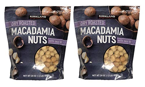 Kirkland Signature Dry Roasted Macadamia Nuts with Sea Salt, Resealable Bag (48 Ounce (Pack of 2, 24 OZ Each Pack)) Online Hot Sale