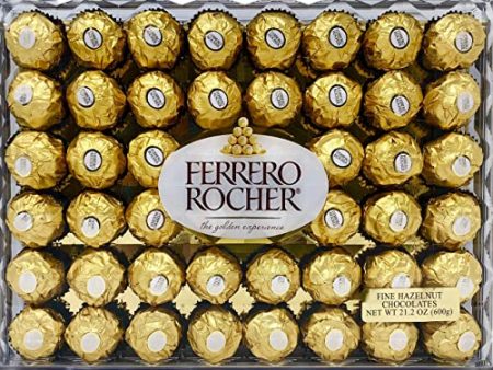 Ferrero Rocher Fine Hazelnut Chocolates, Chocolate Gift Box, 48 Count Flat, 21.2 oz Online Sale