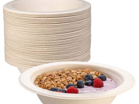 Comfy Package, 100% Compostable 16 oz. Heavy-Duty Paper Soup Bowls [125 Pack] Eco-Friendly Disposable Sugarcane - Kraft on Sale